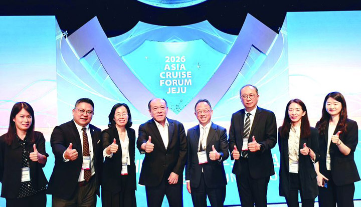 ▲交通部觀光署、台灣國際郵輪協會代表擔任「2026亞洲國際郵輪論壇」開幕式貴賓。　記者-歐彥君／攝