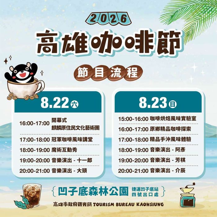 ▲「2026高雄咖啡節」活動流程。　圖：高雄市政府觀光局／提供