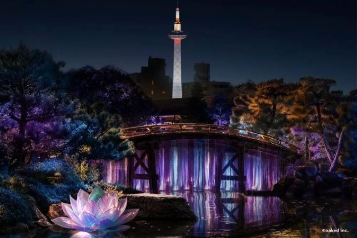 ▲「涉成園」內古代木橋池景與現代街景融合，別具特色。　圖：JTB コミュニケーションデザイン／提供