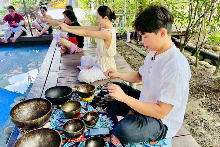 頌缽聲頻療癒體驗。　圖：台南市政府觀光旅遊局／提供 