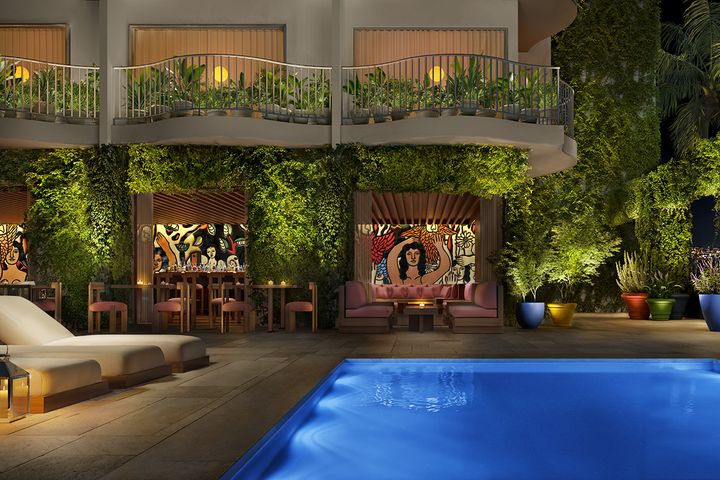 ▲洛杉磯西好萊塢全新設計旅宿「PUBLIC West Hollywood」以綠意泳池露台與現代美學，打造時尚假空間。　圖：美國國家旅遊局／來源