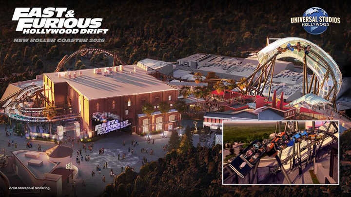 ▲「好萊塢環球影城」全新雲霄飛車 Fast & Furious Hollywood Drift《玩命關頭》暢玩極速快感。　圖：美國國家旅遊局／來源