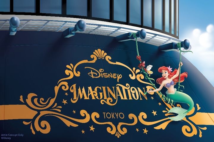 裝飾於船尾的《小美人魚》明星。　圖：Media OutReach Newswire（©Disney  ※圖片皆僅供參考）／提供